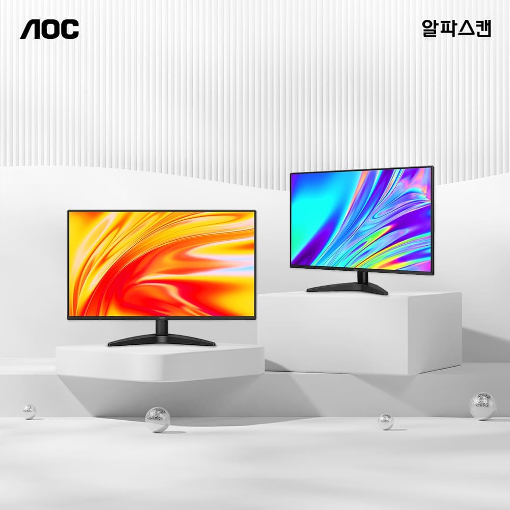 알파스캔, 4면 보더리스 AH-IPS 패널 탑재 120Hz 모니터 신제품 2종 출시 24B36H3 27B36H3 제품컷