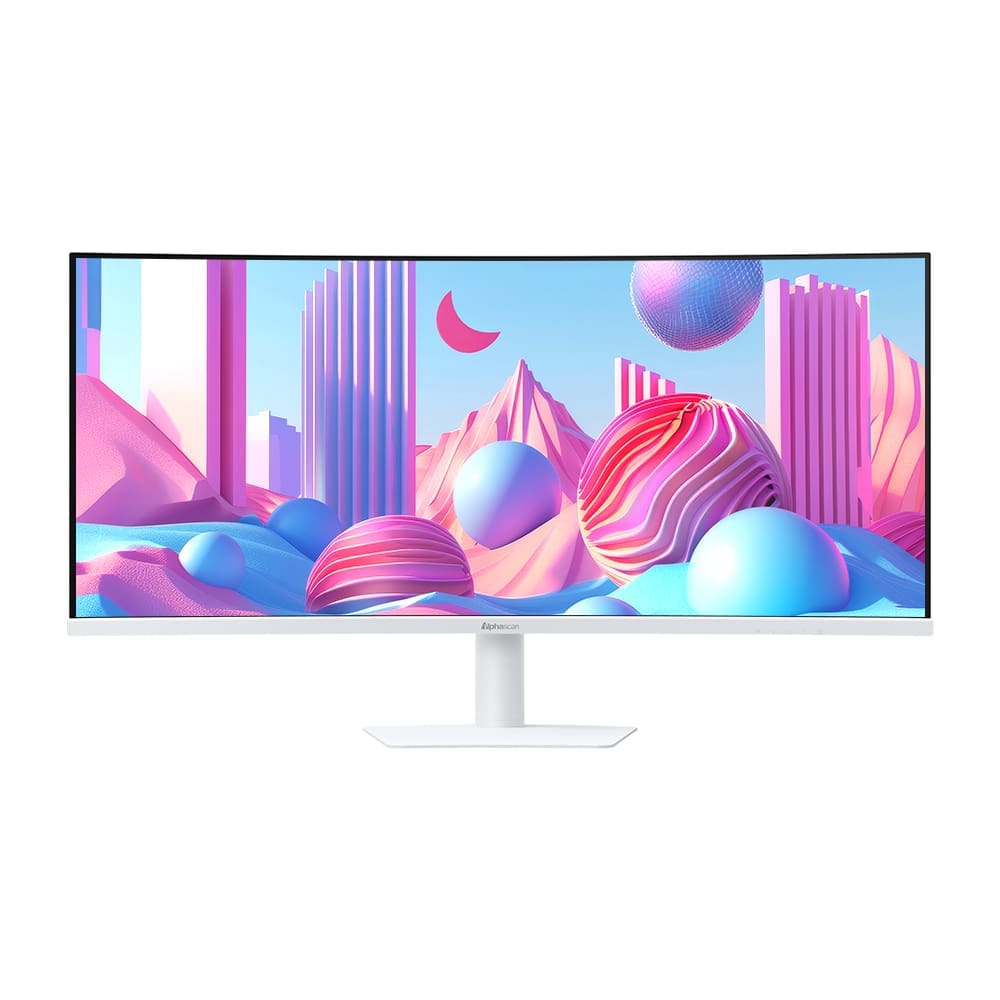 울트라와이드 34인치 커브드 화이트 모니터, 알파스캔 3425Q120W WQHD 딥 블랙 IPS 120 USB-C HDR 높낮이 데스크테리어